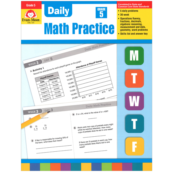 Evan-Moor Daily Common Core Math Practice, Grade 5 754